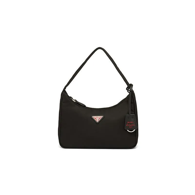 PRADA(プラダ) Re-Edition 2000 ナイロン ミニバッグ ブラック/レッド