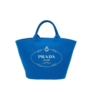 PRADA(プラダ) カナパ ファブリック ハンドバッグ ブルー