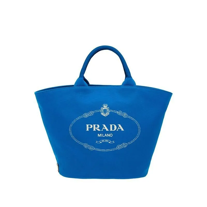 PRADA(プラダ) カナパ ファブリック ハンドバッグ ブルー