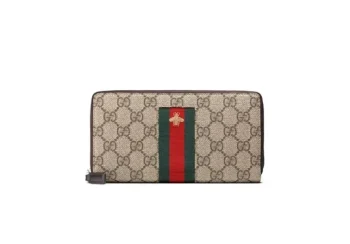 GUCCI(グッチ) ウェブ GGスプリーム キャンバス ジップアラウンドウォレット