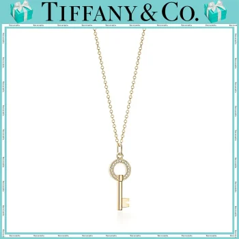 【国内発送/直営店】Tiffany Keysシリーズ Modern Keys 18Kゴールド ダイヤモンド ラウンドカット キーペンダント、ミニサイズ