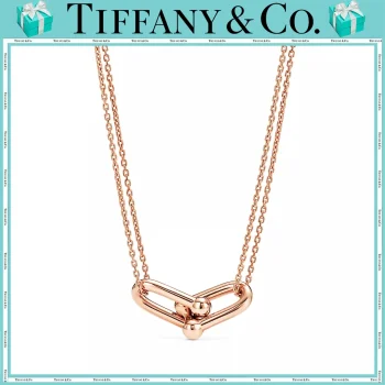 【国内発送/直営店】Tiffany HardWear シリーズ ス  18K ローズゴールド ラージ ダブルリンク チェーンネックレス