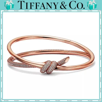 【国内発送/直営店】ダブル ロウ ヒンジ バングル  ローズゴールドにダイヤモンドをセッティング