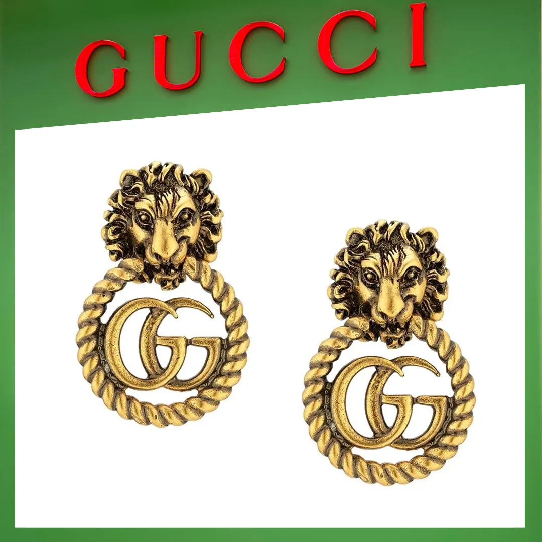 【国内発送/直営店】ライオンヘッド イヤリング