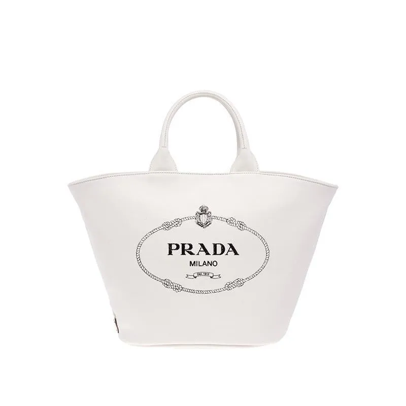 PRADA(プラダ) カナパ ファブリック ハンドバッグ ホワイト