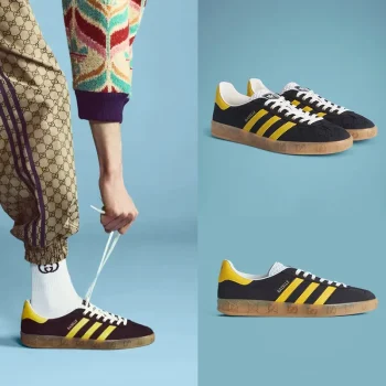 GUCCI × adidas Gazelle “Core Black/Yellow”