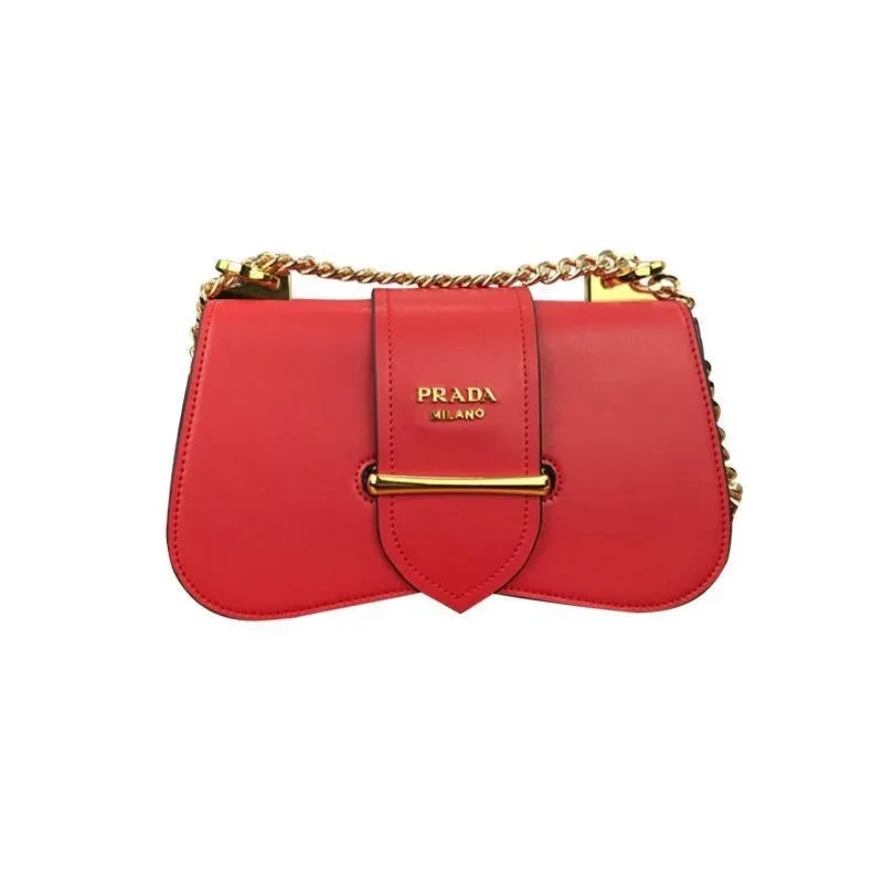 PRADA(プラダ) プラダ シドニー レザー ショルダーバッグ レッド