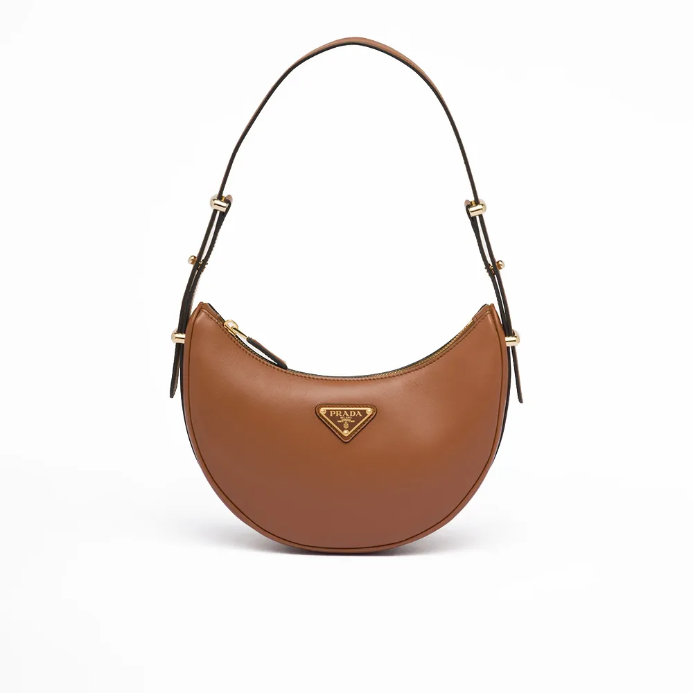 PRADA(プラダ) プラダ アーケ レザーショルダーバッグ コニャック