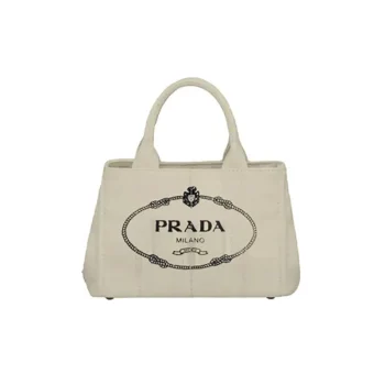 PRADA(プラダ) カナパ ファブリック ハンドバッグ ホワイト