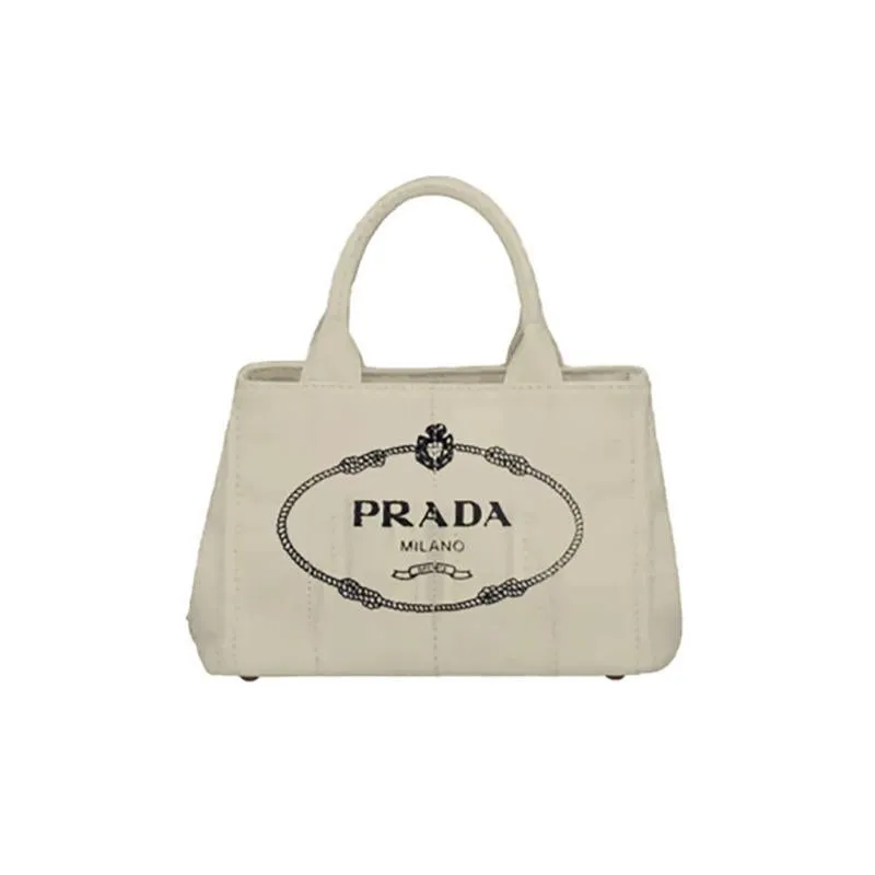 PRADA(プラダ) カナパ ファブリック ハンドバッグ ホワイト