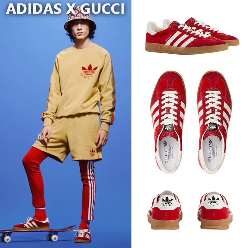 【GUCCI】× ADIDASコラボ Gazelle スニーカー(赤)