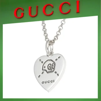 【国内発送/直営店】ネックレス  レディース グッチゴースト ハート ペンダント シルバー