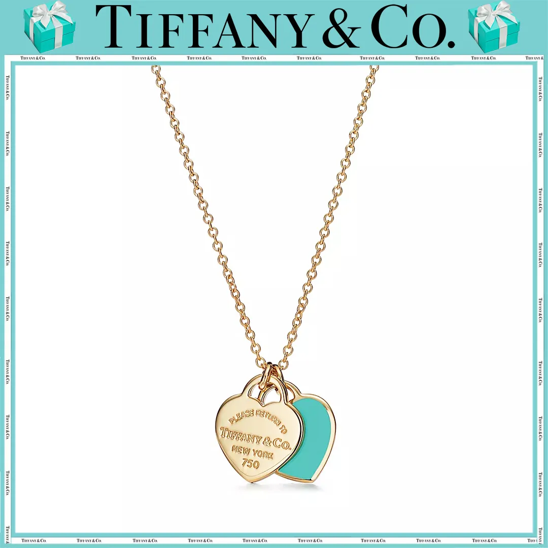 【国内発送/直営店】 Return to Tiffany™ シリーズ  18K ゴールド Double Heart Tag ミニ ネックレス