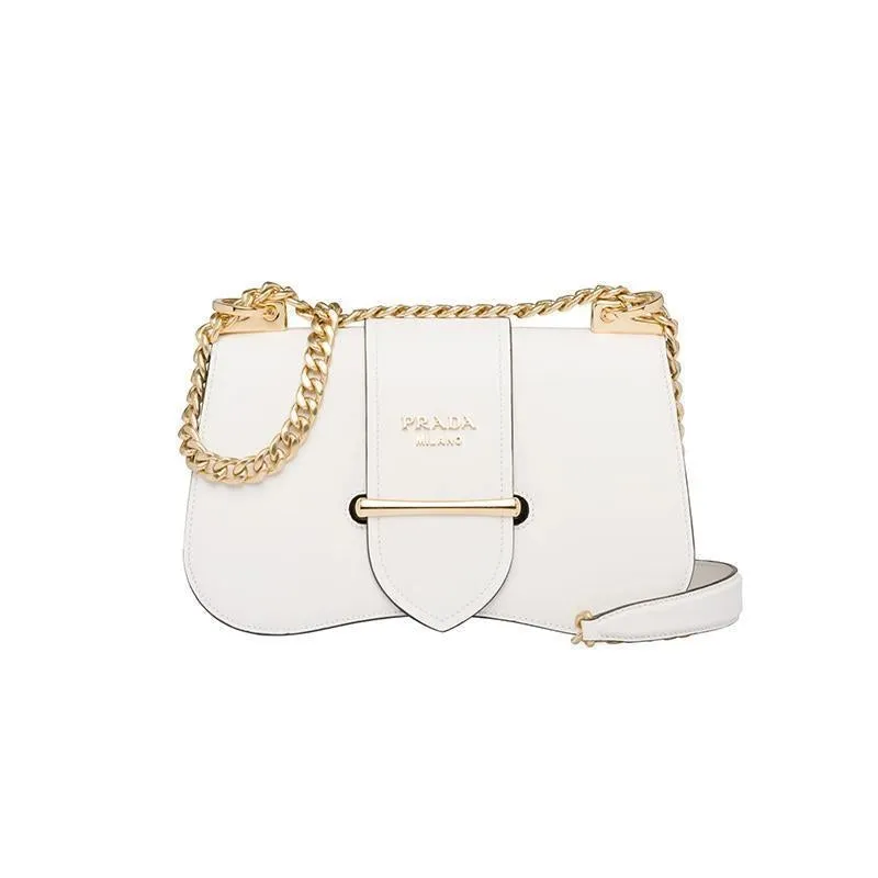 PRADA(プラダ) プラダ シドニー レザー ショルダーバッグ ホワイト