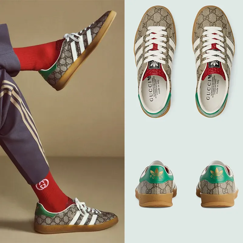 GUCCI × adidas  Gazelle “Beige Tone/Core White”