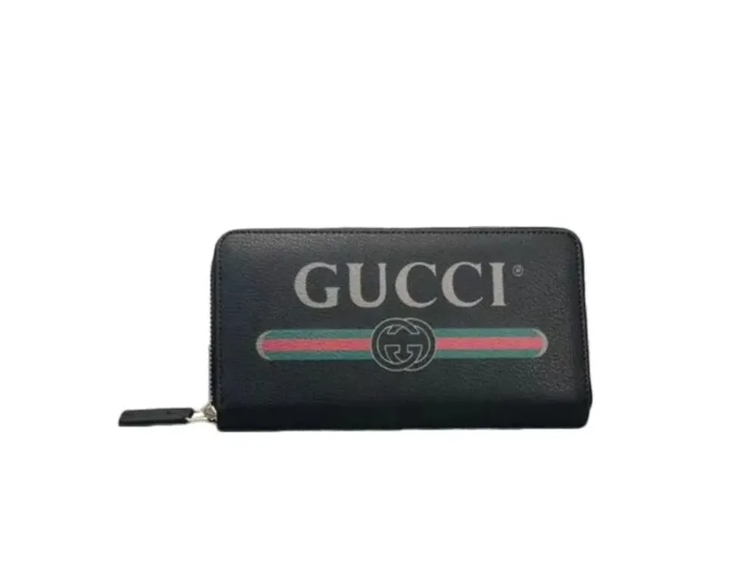 GUCCI(グッチ) 〔グッチ プリント〕 レザー ジップアラウンドウォレット