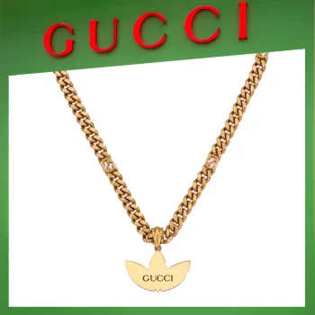 【国内発送/直営店】adidas x Gucci トレフォイル ペンダント付き ゴルメットネックレス