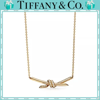 【国内発送/直営店】Tiffany Knotシリーズです 18K ゴールドカラー ダイヤモンド ネックレス