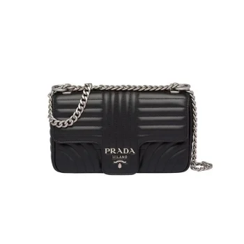 PRADA(プラダ) ダイアグラム レザー ショルダーバッグ ブラック