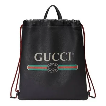 GUCCI(グッチ)〔グッチ プリント〕レザー ドローストリング バックパック