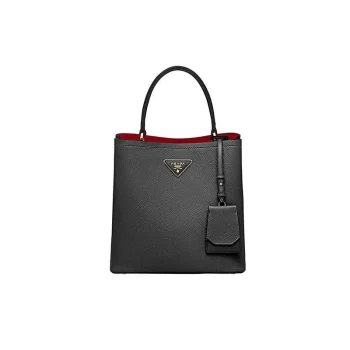 PRADA(プラダ) パニエ サフィアーノレザーバッグ ブラック