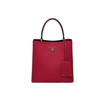 PRADA(プラダ) パニエ サフィアーノレザーバッグ レッド