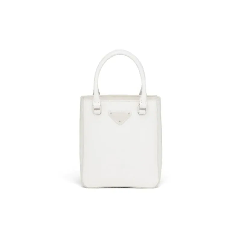 PRADA(プラダ) スモール ブラッシュドレザー トートバッグ ホワイト