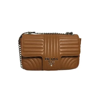 PRADA(プラダ) ダイアグラム レザー ショルダーバッグ ブラウン