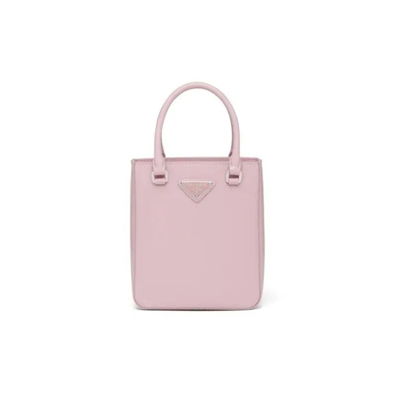 PRADA(プラダ) スモール ブラッシュドレザー トートバッグ ピンク