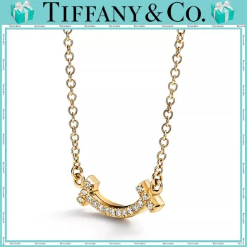 【国内発送/直営店】Tiffany T シリーズ18K ゴールド ダイヤモンド ミニ Smile ネックレス